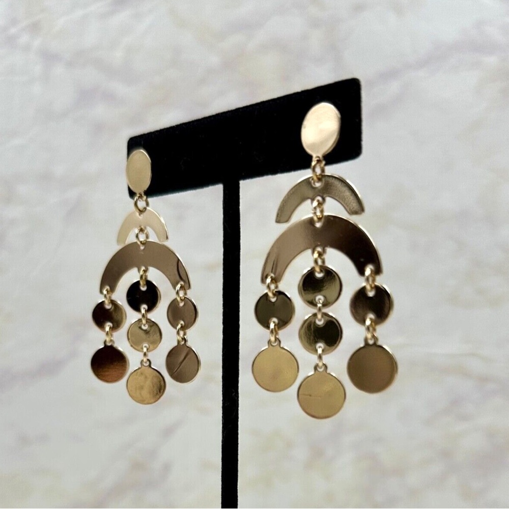 BaubleBar Gold-tone Chandelier Multi-disk earring